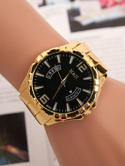 Gold Stainless Steel Band Quartz Men Watch