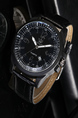 Black Leather Band Quartz Men Watch