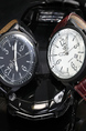 Black Leather Band Quartz Men Watch