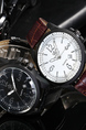 Black Leather Band Quartz Men Watch