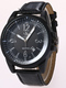 Black Leather Band Quartz Men Watch