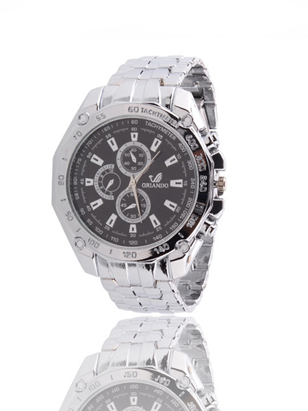 Silver Stainless Steel Band Quartz Men Watch