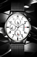 Silver Black Stainless Steel Band Quartz Men Watch