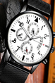 Silver Black Stainless Steel Band Quartz Men Watch