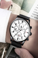 Silver Black Stainless Steel Band Quartz Men Watch