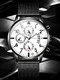 Silver Black Stainless Steel Band Quartz Men Watch