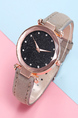 Gray Leather Band Quartz Watch