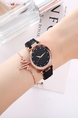 Black Leather Band Quartz Watch