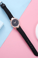 Black Leather Band Quartz Watch