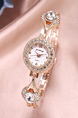 Rose Gold Stainless Steel Band Rhinestone Quartz Watch