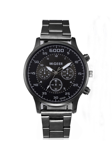 Silver Stainless Steel Band Quartz Men Watch