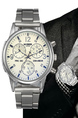 Black Stainless Steel Band Quartz Men Watch