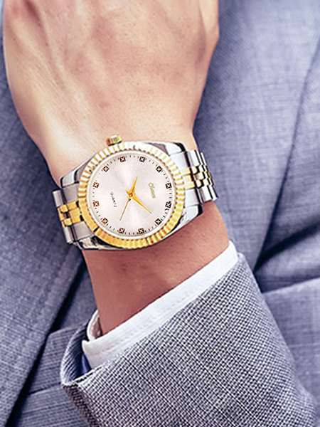 Silver Silver Plated Band Quartz Men Watch