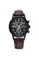 Brown Leather Band Quartz Men Watch