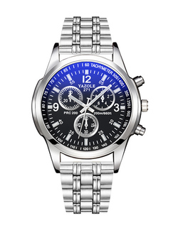 Silver Stainless Steel Band Quartz Men Watch