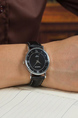 Black Leather Band Quartz Men Watch