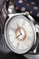 Brown Leather Band Quartz Men Watch