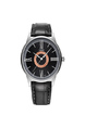 Black Leather Band Quartz Men Watch