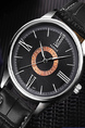 Black Leather Band Quartz Men Watch