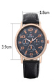 Black Leather Band Quartz Men Watch