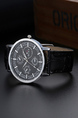 Black Leather Band Quartz Men Watch