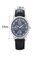 Black Leather Band Quartz Men Watch