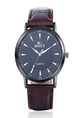 Brown Leather Band Quartz Men Watch