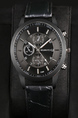 Black Leather Band Quartz Men Watch