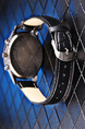 Black Leather Band Quartz Men Watch