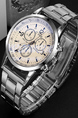 Silver Stainless Steel Band Quartz Men Watch