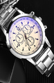 Silver Stainless Steel Band Quartz Men Watch