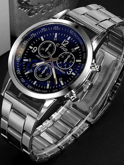 Silver Stainless Steel Band Quartz Men Watch