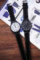 Black Leather Band Quartz Men Watch