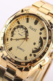 Gold Gold Plated Band Quartz Men Watch