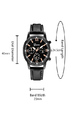 Black Leather Band Quartz Men Watch