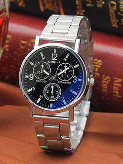 Silver Stainless Steel Band Quartz Men Watch