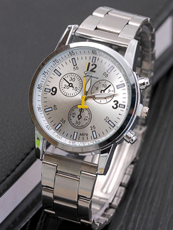 Silver Stainless Steel Band Quartz Men Watch