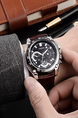 Brown Leather Band Quartz Men Watch