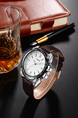 Brown Leather Band Quartz Men Watch