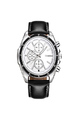 Black Leather Band Quartz Men Watch
