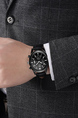 Black Leather Band Quartz Men Watch