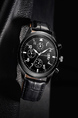 Black Leather Band Quartz Men Watch