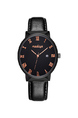 Black Leather Band Quartz Men Watch