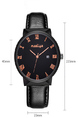 Black Leather Band Quartz Men Watch