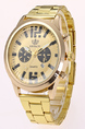 Gold Gold Plated Band Quartz Men Watch