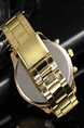 Gold Gold Plated Band Quartz Men Watch