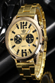 Gold Gold Plated Band Quartz Men Watch