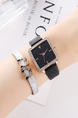 Black Leather Band Quartz Watch