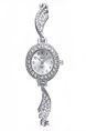 Silver Plated Band Rhinestone Quartz Watch