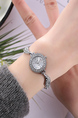 Silver Plated Band Rhinestone Quartz Watch